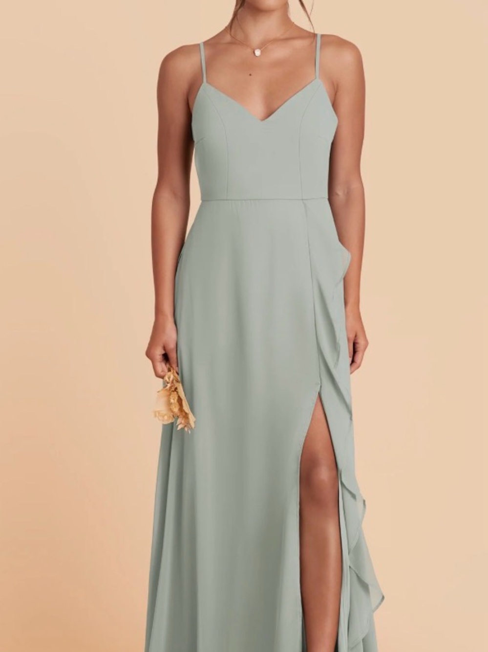 Birdy Grey Theresa - Sage Green Spaghetti-Strap Maxi Dress